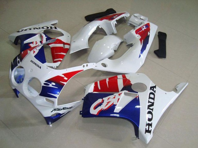 1988-1989 Honda CBR250RR MC19 Motorcycle Fairings - White Red Blue