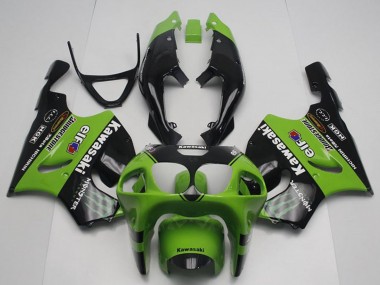 1996-2003 Kawasaki ZX7R Motorcycle Fairings - Green Glossy Black Monster Elf