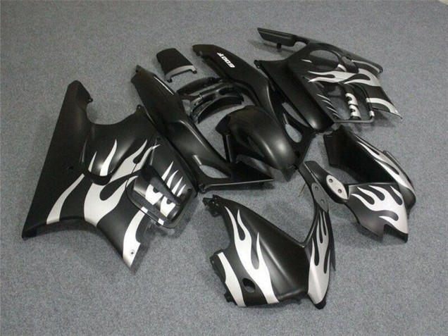 1995-1996 Honda CBR600 F3 Motorcycle Fairings - White Matte Black Flame