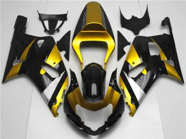 2001-2003 Suzuki GSXR 600/750 Motorcycle Fairings - Gold Silver Glossy Black