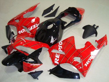 2003-2004 Honda CBR600RR Motorcycle Fairings - Red Glossy Black Spider Man White Repsol