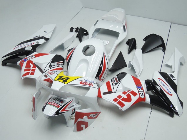 2003-2004 Honda CBR600RR Motorcycle Fairings - White Red Yellow Glossy Black Givi 14