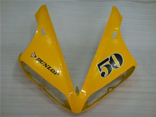 2004-2006 Yamaha YZF R1 Motorcycle Fairings - Yellow Glossy Black Dunlop 50
