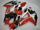 2006-2007 Suzuki GSXR 600/750 Motorcycle Fairings - White Red Glossy Black Stripe