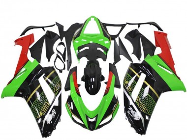 2007-2008 Kawasaki ZX6R Motorcycle Fairing - Green Black