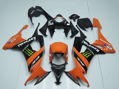 2008-2010 Kawasaki ZX10R Motorcycle Fairings - Orange Black Green Monster