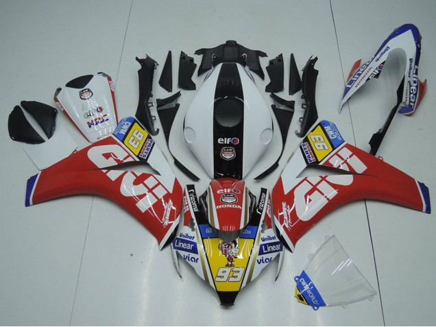 2008-2011 Honda CBR1000RR Motorcycle Fairings - White Red Yellow Black Givi 93