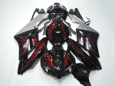 2004-2005 Honda CBR1000RR Motorcycle Fairings - Silver Glossy Black Red Flame