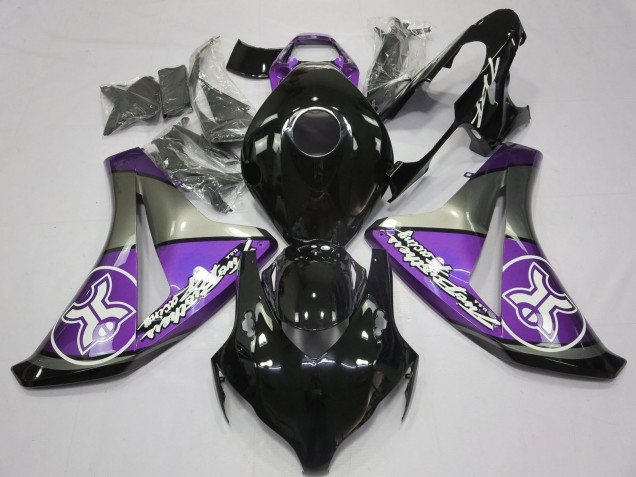 2008-2011 Honda CBR1000RR Motorcycle Fairings - Purple Grey Glossy Black