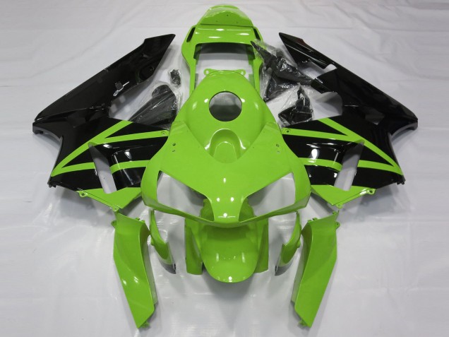 2003-2004 Honda CBR600RR Motorcycle Fairing Kits - Green Glossy Black