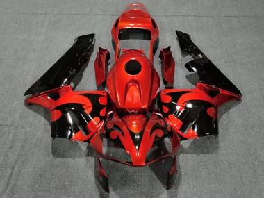 2003-2004 Honda CBR600RR Motorcycle Fairing - Red Glossy Black