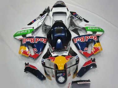 2003-2004 Honda CBR600RR Motorcycle Fairings - White Blue Yellow Green Red Bull Design