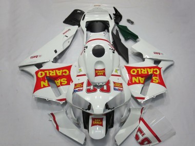2003-2004 Honda CBR600RR Motorcycle Fairings - White Red Yellow San Carlo 58