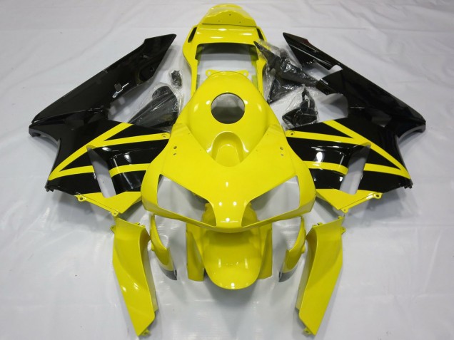 2003-2004 Honda CBR600RR Motorcycle Fairings - Yellow Glossy Black OEM Style