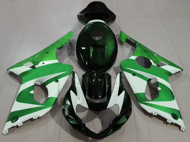 2000-2002 Suzuki GSXR 1000 Motorcycle Fairings - Green White Black