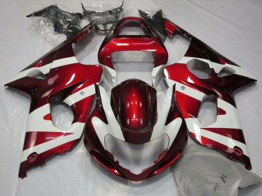 2000-2002 Suzuki GSXR 1000 Motorcycle Fairings - White Red