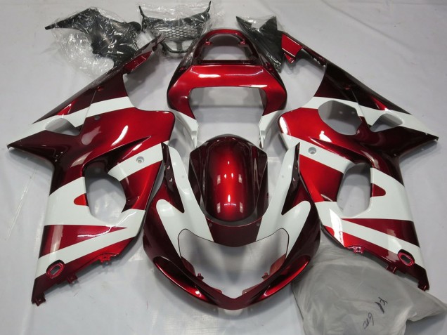 2000-2002 Suzuki GSXR 1000 Motorcycle Fairings - White Red