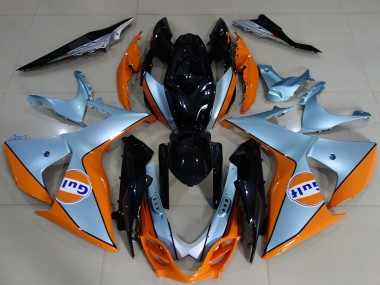 2009-2016 Suzuki GSXR 1000 Motorcycle Fairings - Light Blue Orange Black Gulf