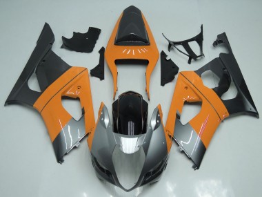 2003-2004 Suzuki GSXR 1000 Motorcycle Fairings - Light Orange Silver Black
