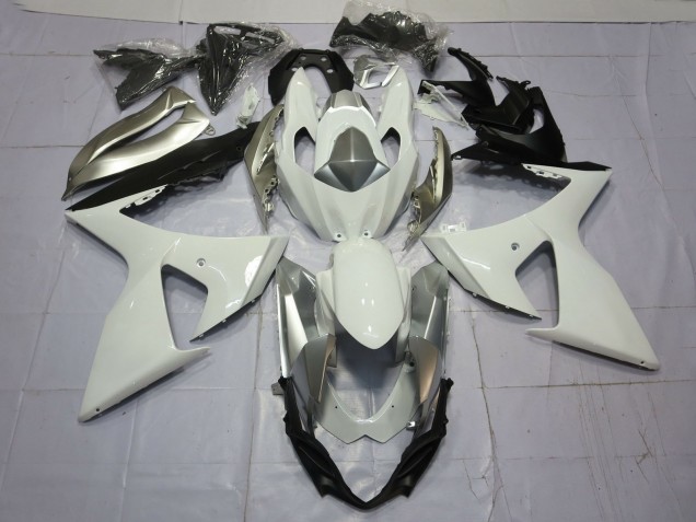 2009-2016 Suzuki GSXR 1000 Motorcycle Fairings - White Silver