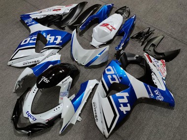 2009-2016 Suzuki GSXR 1000 Motorcycle Fairings - White Blue Black Tyco