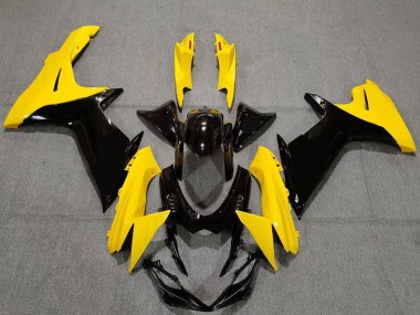 2011-2024 Suzuki GSXR 600 / GSXR 750 Motorcycle Fairings - Yellow Glossy Black