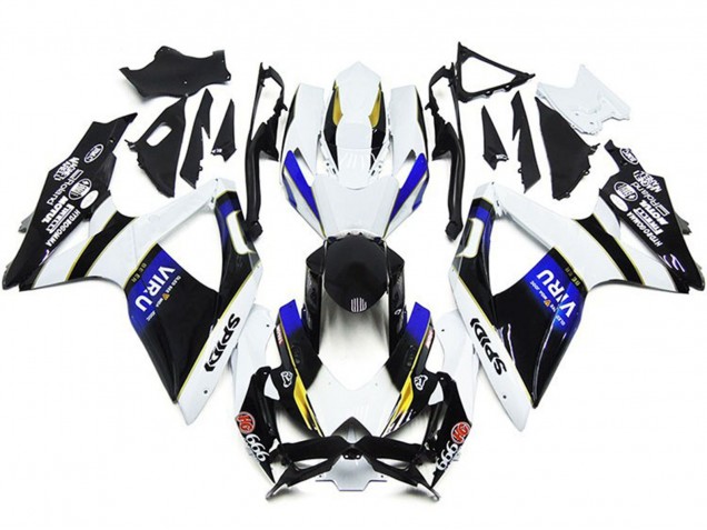 2008-2010 Suzuki GSXR 600 / GSXR 750 Motorcycle Fairings - White Blue Yellow Black Viru