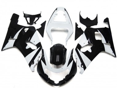 2001-2003 Suzuki GSXR 600 / GSXR 750 Motorcycle Fairings - White Glossy Black OEM Style