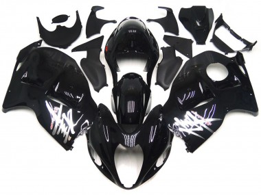 1996-2007 Suzuki GSXR 1300 Motorcycle Fairings - Glossy Black with Silver Decals