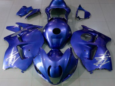 1996-2007 Suzuki GSXR 1300 Motorcycle Fairings - Glossy Blue Silver Logo