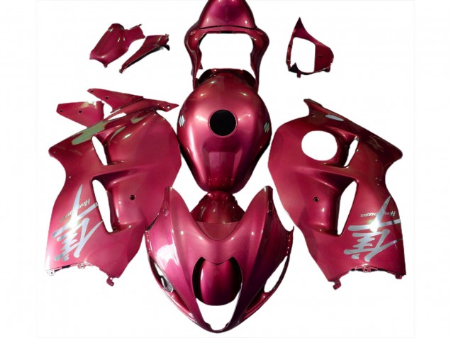 1996-2007 Suzuki GSXR 1300 Motorcycle Fairings - Glossy Red Silver Logo