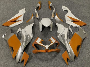 2019-2022 Kawasaki ZX6R Motorcycle Fairings - White Silver Orange