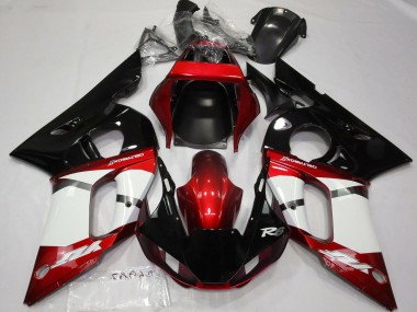 1998-2002 Yamaha R6 Motorcycle Fairing - Red White Glossy Black
