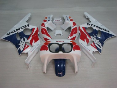 1987-1989 Honda CBR400RR NC23 Motorcycle Fairings - White Red Blue
