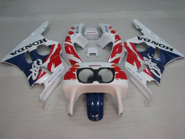 1987-1989 Honda CBR400RR NC23 Motorcycle Fairings - White Red Blue
