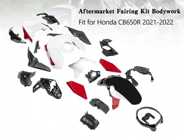2019-2022 Honda CB650R Motorcycle Fairings - Black Red White