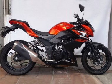2015-2016 Kawasaki Z250/Z300 Motorcycle Fairings - Orange Red Matte Black