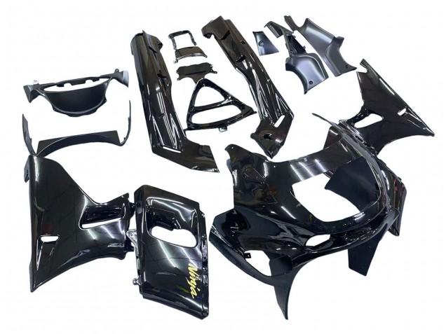 1998-2003 Kawasaki ZZR600 Motorcycle Fairings - Glossy Black Gold Ninja