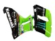 1998-2003 Kawasaki ZZR600 Motorcycle Fairings - Green Glossy Black Blue Monster Elf Touch4 Bridgestone