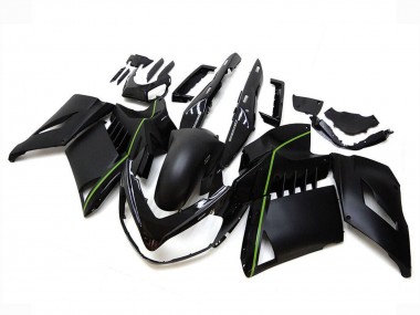 2007-2009 Kawasaki GTR1400/ZG1400 Motorcycle Fairings - Matte Black Green Lines