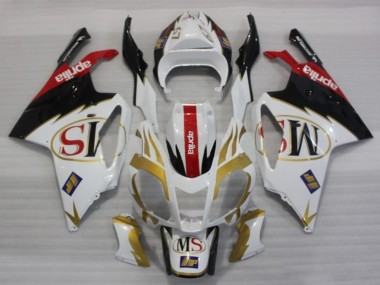 2003-2006 Aprilia RSV1000 Motorcycle Fairings - White Gold Red Black
