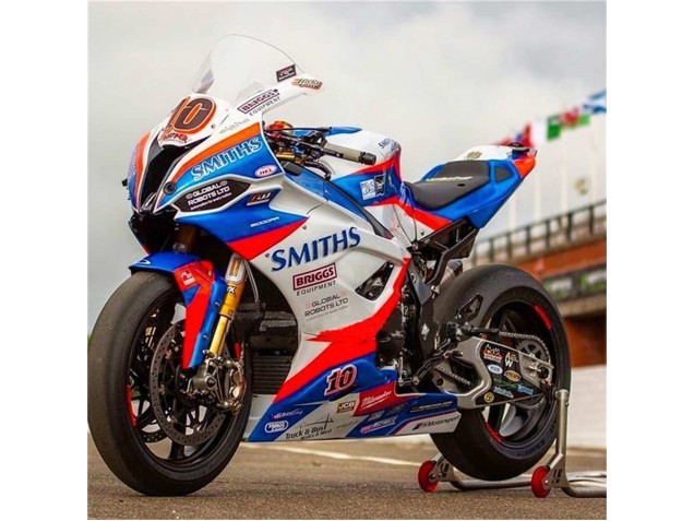 2019-2022 BMW S1000RR Motorcycle Fairings - White Blue Red Smiths