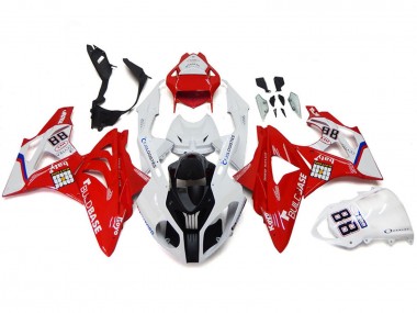 2009-2014 BMW S1000RR Motorcycle Fairings - White Red