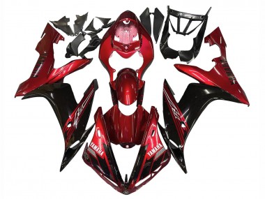 2004-2006 Yamaha YZF 1000 R1 Motorcycle Fairings - Red Glossy Black