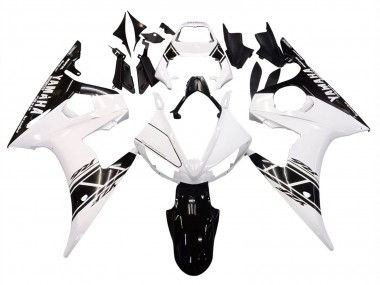 2006-2009 Yamaha YZF R6S Motorcycle Fairings - White Glossy Black