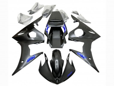 2003-2004 Yamaha YZF R6 Motorcycle Fairings - Matte Black Blue