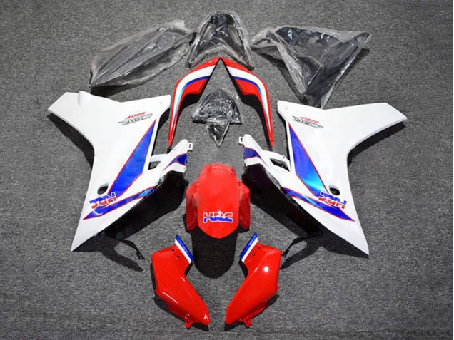 2011-2013 Honda CBR600F Motorcycle Fairing - White Red Blue HRC