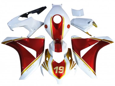 2008-2011 Honda CBR1000RR Motorcycle Fairings - White Red Gold 19