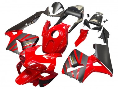 2003-2004 Honda CBR600RR Motorcycle Fairings - Red Matte Black Racing