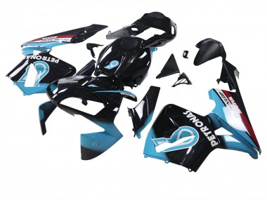 2003-2004 Honda CBR600RR Motorcycle Fairings - Light Blue Red Glossy Black Dunlop